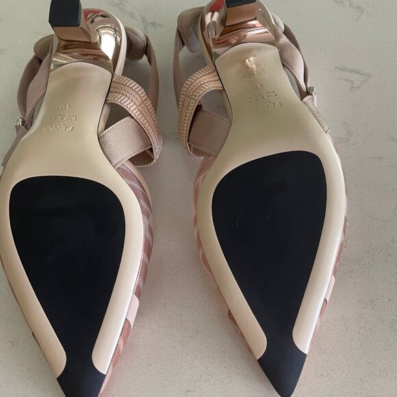 New In Box Fendi Colibri Slingback in Nude/Pink - Picture 8 of 14
